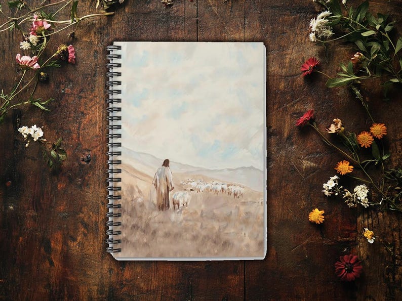Christian Journal Good Shepherd Notebook Religious Notebook Prayer Journal Bible Study Notebook Sermon Notes Church Supplies Pastor Gift
