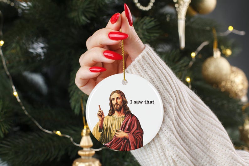 Funny Religious Gift Christian Christmas Ornament Jesus Ornament Christian Humor Gift Church Gift Exchange Religious Tree Ornament Catholic Christmas Gift