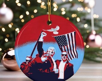 Donald Trump Ornament, Trump 2024 Ornament, Trump Christmas Ornament, President Trump Gift, Trump Christmas Decor, Trump Holiday Decor MAGA
