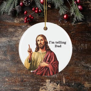 Funny Religious Gift Christian Christmas Ornament Jesus Ornament Christian Humor Gift Church Gift Exchange Religious Tree Ornament Catholic Christmas Gift