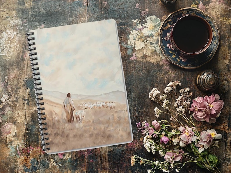 Christian Journal Good Shepherd Notebook Religious Notebook Prayer Journal Bible Study Notebook Sermon Notes Church Supplies Pastor Gift