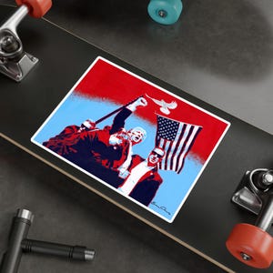 Trump 2024 FIGHT Sticker, Trump Assassination Attempt Sticker, Bulletproof Trump Sticker, Pro Trump Sticker,   Trump Rally Sticker