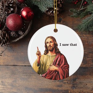 Funny Religious Gift Christian Christmas Ornament Jesus Ornament Christian Humor Gift Church Gift Exchange Religious Tree Ornament Catholic Christmas Gift