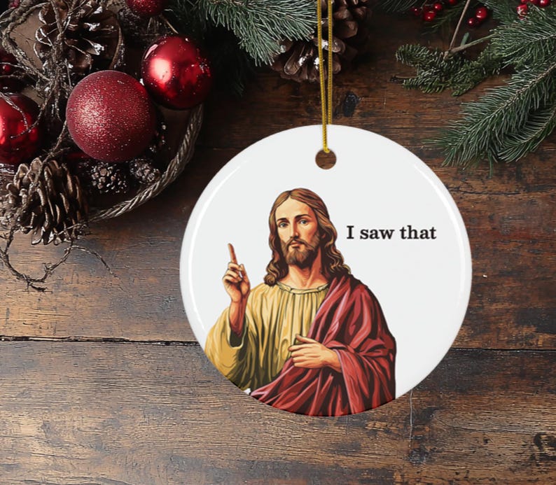Funny Religious Gift Christian Christmas Ornament Jesus Ornament Christian Humor Gift Church Gift Exchange Religious Tree Ornament Catholic Christmas Gift