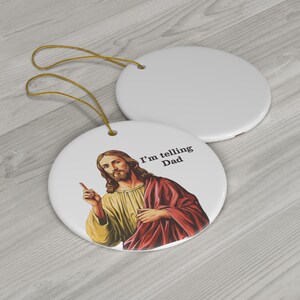 Funny Religious Gift Christian Christmas Ornament Jesus Ornament Christian Humor Gift Church Gift Exchange Religious Tree Ornament Catholic Christmas Gift