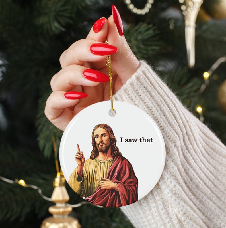 Funny Religious Gift Christian Christmas Ornament Jesus Ornament Christian Humor Gift Church Gift Exchange Religious Tree Ornament Catholic Christmas Gift