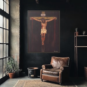 Jesus Wall Art Religious Wall Decor Christian Home Decor Pastor Gift Priest Gift Church Decoration Prayer Room Decor Crown of Thorns Art, LDS, Modern Christian Art, Jesus Portrait, LDS Art, Bible Wall Art, Jesus Oil Painting, Bible Verse Wall Art
