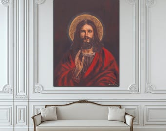 Jesus Christ Portrait, Jesus Canvas Print, Jesus Portrait Canvas, Sacred Jesus Art, Walk With Christ, Christ Canvas Print, Savior Portrait