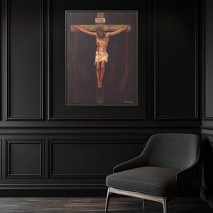 Jesus Wall Art Religious Wall Decor Christian Home Decor Pastor Gift Priest Gift Church Decoration Prayer Room Decor Crown of Thorns Art, LDS, Modern Christian Art, Jesus Portrait, LDS Art, Bible Wall Art, Jesus Oil Painting, Bible Verse Wall Art