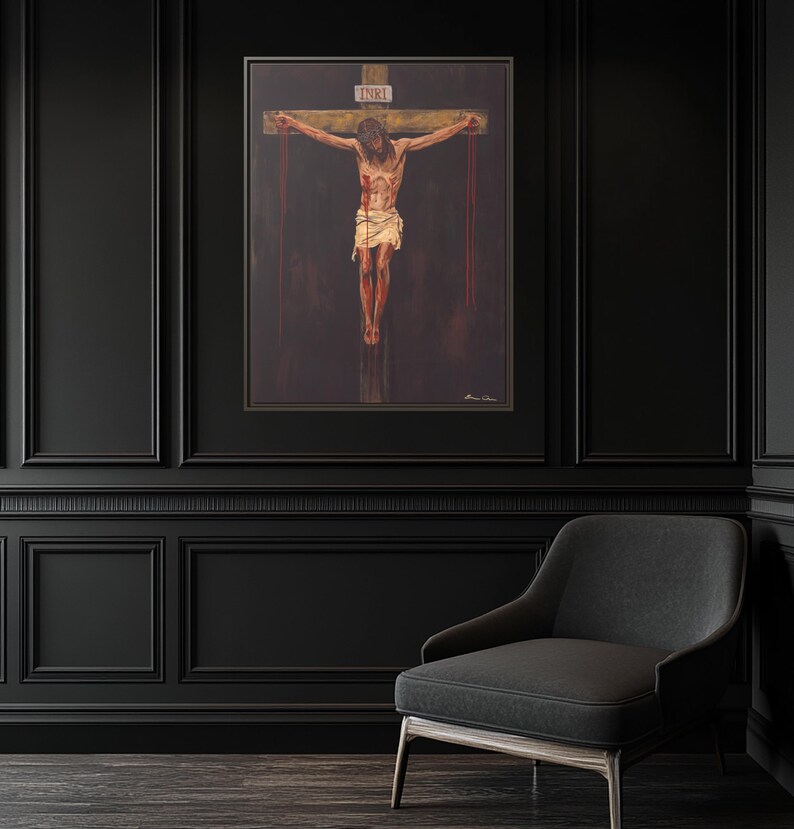 Jesus Wall Art Religious Wall Decor Christian Home Decor Pastor Gift Priest Gift Church Decoration Prayer Room Decor Crown of Thorns Art, LDS, Modern Christian Art, Jesus Portrait, LDS Art, Bible Wall Art, Jesus Oil Painting, Bible Verse Wall Art