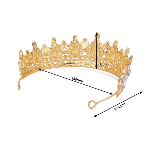Vintage Crystal Tiara Headband in Gold Accents Gold 1920s Wedding Headpiece, Vintage Wedding Headpiece Gold  main image 2