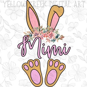 Osterhase PNG Bündel - Nur digitaler Download - Mama Nana Nanny Mimi Gigi - DTF Sublimation Tshirt Design - Süß Girly Floral Happy