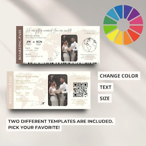 Instant download, easy edit, and totally unique! This Passport Wedding Invitation template is the stress-free way to invite guests to your destination wedding. Designed for Canva, no software or experience needed. Customize names, dates, and locations in minutes. Perfect for tropical weddings, travel themes, or beach ceremonies. Back in stock due to high demand — grab yours today!