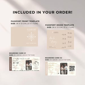 Trending now! This editable Passport Wedding Invitation is a customer favorite for destination weddings. Create a custom boarding pass invite in Canva and download it instantly. Perfect for beach weddings, elopements, or romantic getaways. Make your wedding feel like an adventure from the very first moment. Editable, printable, and stylish. Start your journey with a template that stands out. Included in yout order, two templates to choose between.