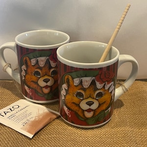 Vintage Noble Hall Christmas Bear Mugs