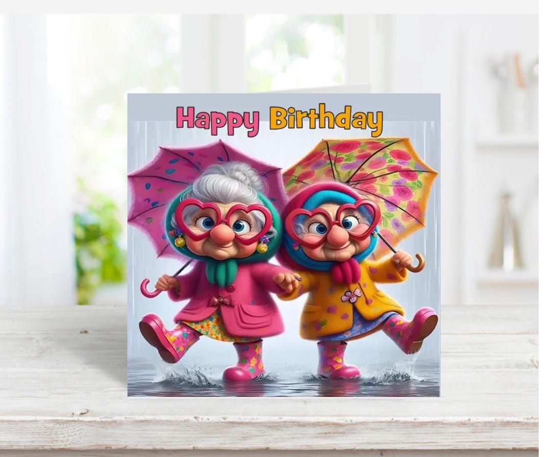 Best Friends Birthday Card, Old Lady Birthday Card, Old Woman Card, Nan ...