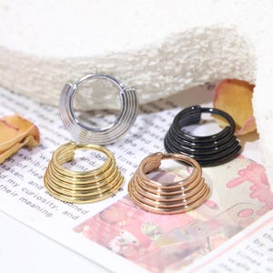 Five Stacked Nose Ring Clicker Hoop Conch Hoop Hoop Earring Surgical Steel