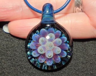 Boro Implosion pendant, handmade hand blown borosilicate heady glass pendy!