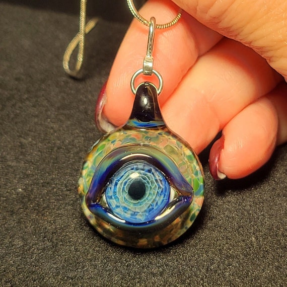 Glass on sale eye pendant