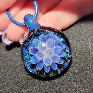 Boro Implosion pendant, handmade hand blown borosilicate heady glass pendy!