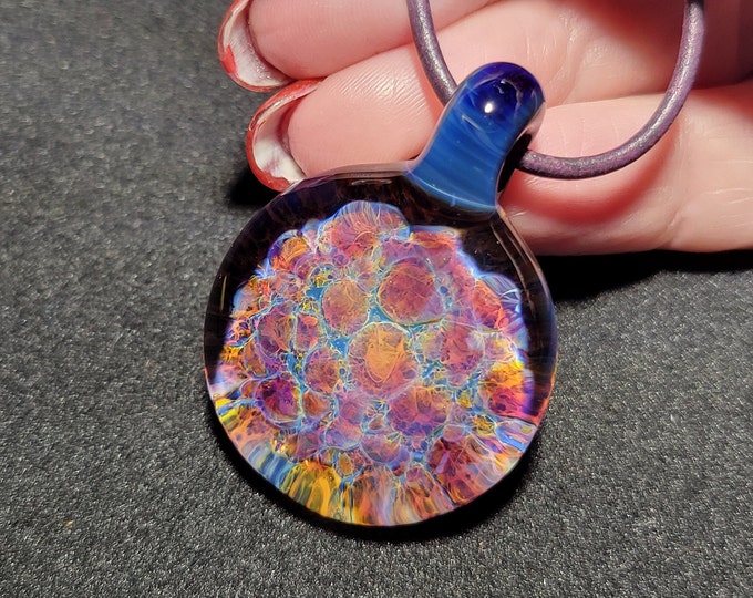 Heady Boro Implosion Pendant, Hand Blown Glass Borosilicate Frit Implosion Design!  A great unisex gift.