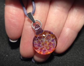 Dainty Boro Implosion pendant, small sparkly hand blown borosilicate frit Implosion choker with sterling silver bail!