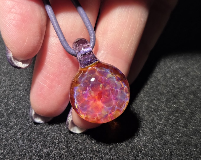 Dainty Boro Implosion pendant, small sparkly hand blown borosilicate frit Implosion choker makes a perfect gift for girlfriend.