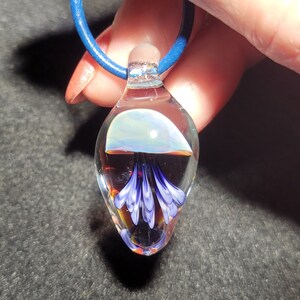 Dainty Jellyfish pendant, hand blown borosilicate glass jellyfish necklace image 10