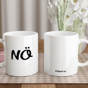 NÖ Mug with Saying – Funny Ceramic Coffee Mug – Minimalist Gift for Colleagues, Friends, and Morning Grumps – 330ml Ceramic Mug