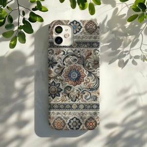 Persian Charm Phone Case – Ornamental Tile Design Cover for iPhone Samsung Pixel – Elegant Floral Pattern with Traditional Aesthetic