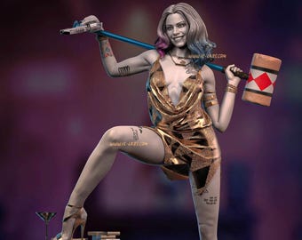 3D Crazy Woman Figure