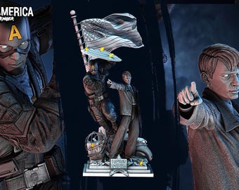 Figura de diorama 3D Cap América St*ve Rog*rs