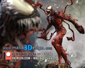 Rote 3D-Symbiote-Figur