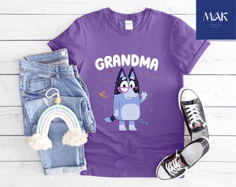 Blue Dog Grandma Shirt, Blue Dog Birthday Shirt, Family Matching Shirt, Blue and Bingo Shirt, Birthday Gift For Kids, Birthday Party Tee