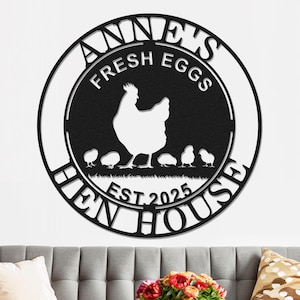 "Personalisiertes ""Huhn Coop"" Zeichen, benutzerdefiniertes Huhn Metallschild, ""Huhn Farm"" Hausdekor, ""Huhn Coop"" Wandkunst, ""Hen House"" Zeichen, ""Egg Shack"" Zeichen."