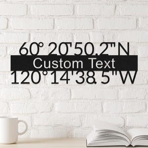 Custom Latitude Longitude, Coordinates Metal Wall Art, Personalized GPS Coordinates Sign, Location Address Sign, Housewarming Gift