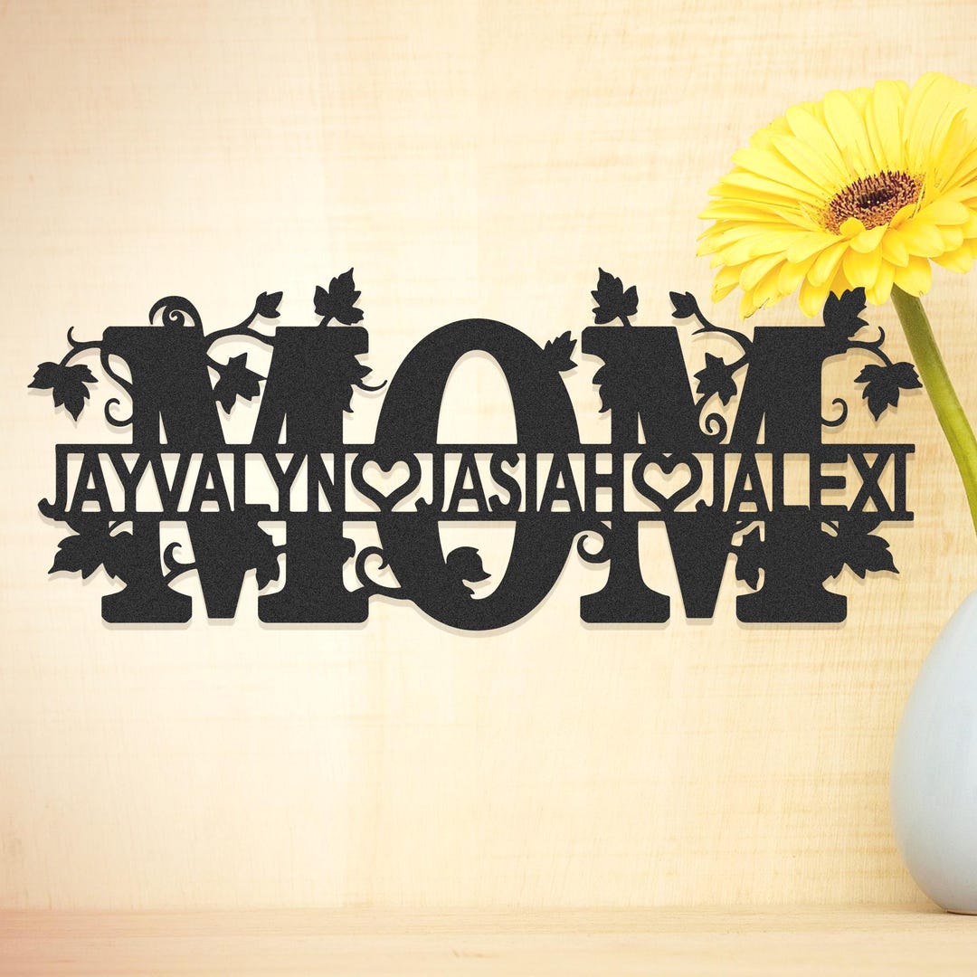 Personalized Mom Metal Sign: Custom Children Names Wall Art - Etsy