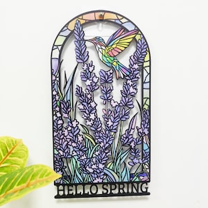 Custom Hummingbird Metal Wall Art, Hummingbird Metal Sign, Garden Decor, Church Window, Stained Glass Style Wall Decor, Spring Decor