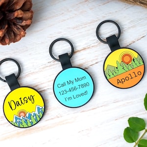 Designer Silent Gepersonaliseerde hondenpenning,Ronde vorm siliconen hondenpenning,Hondenhanger tag,Geluidloos hondenpenning,Natuurgeïnspireerd kunstwerk Silent Dog Tag,