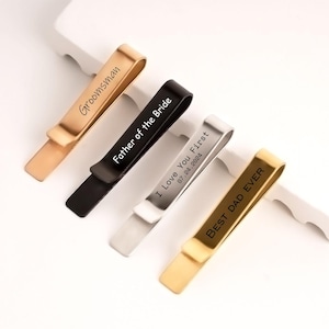 Personalized Men&#39;s Tie Bar Custom Engraved Tie Bar Stainless Steel Tie Clip Father&#39;s Day Gift Groomsmen Gift Suit Accessories Wedding