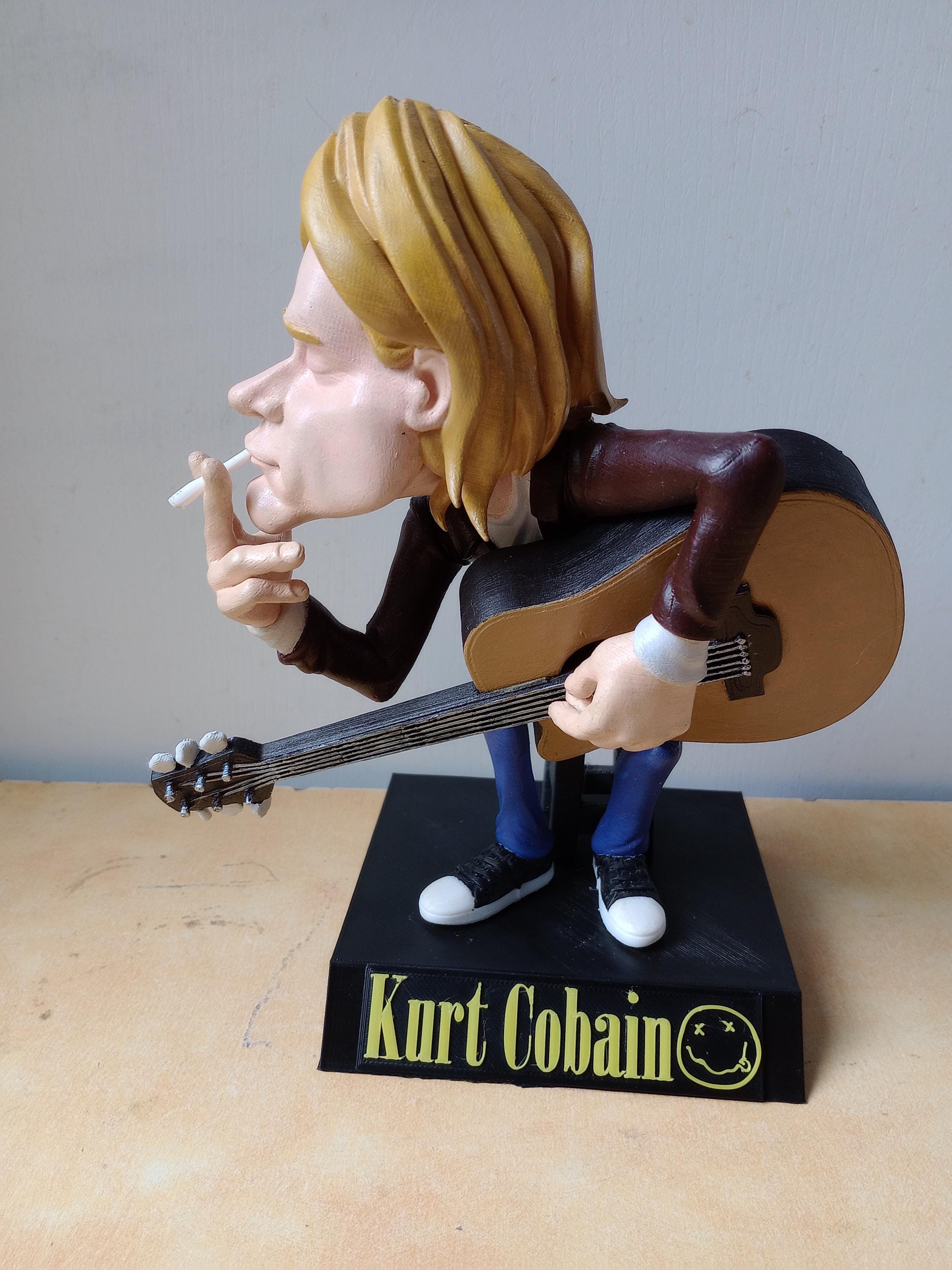 Kurt Cobain - Nirvana - Cartoon Figure - 3d Printed and Hand Painted