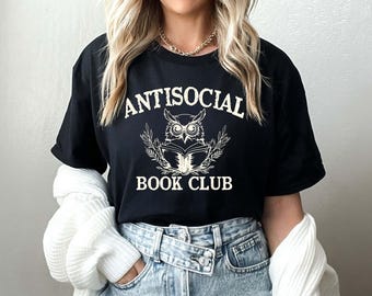 読書シャツ、反社会的な読書クラブ、読書ギフト、読書家ギフト、本好きギフト、本の虫ギフト、読書クラブギフト、面白い本好き、本オタク