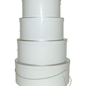 ENKELE HATBOX VAN 12" voor al je creatieve ideeën! - Wit met zilveren rand (Let op: deze aanbieding is voor één doos! die bovenaan)