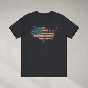 Beunruhigt Vintage USA Karte T-Shirt - Vaterländisches amerikanisches T-Shirt für Gedenktag, 4. Juli und Unabhängigkeitstag