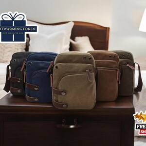 bandoulière pour homme | Sac de voyage rétro en toile à l'épaule | Pack de voyage multi-poches | bandoulière réglable tendance | Accessoire élégant et polyvalent