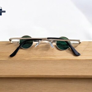 Men's Small Round Sunglasses | Steampunk Hippie Style | Tinted Tiny Lens