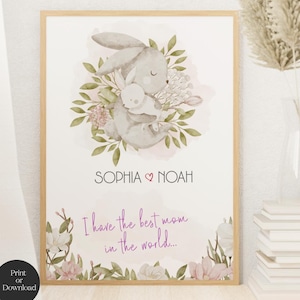 Poster Mother's Day Gift | Customizable Nursery Print | New Baby Gift | Bedroom Print | Baby Shower Gift | Birth Day Gift | Grandma gift
