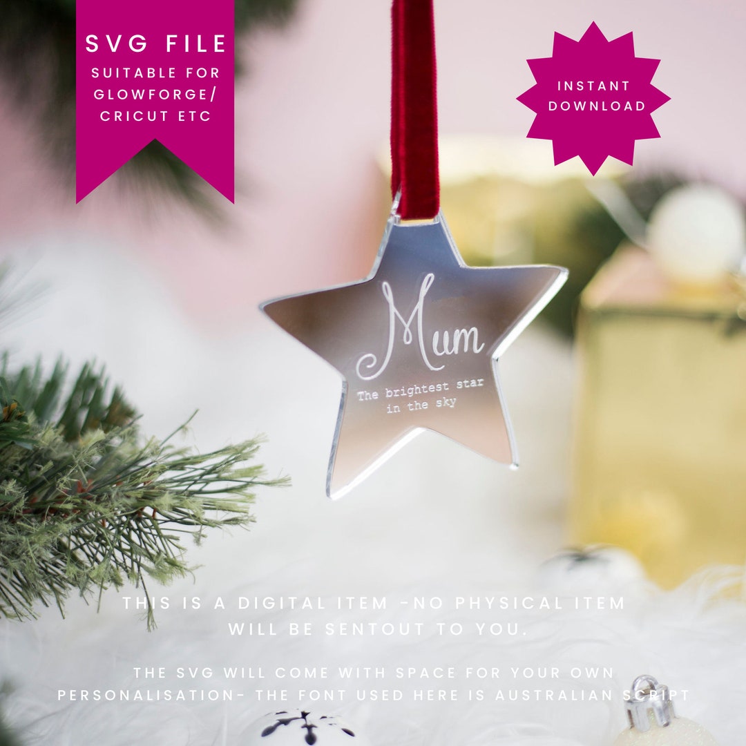 Memorial Star Ornament SVG – in Loving Memory, Laser Cut File - Etsy