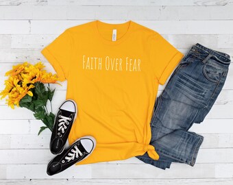 Camiseta de fe sobre el miedo, camiseta cristiana del Salmo 34, camiseta cristiana minimalista, camiseta con versículo bíblico, camiseta religiosa, camiseta de fe, camiseta cristiana