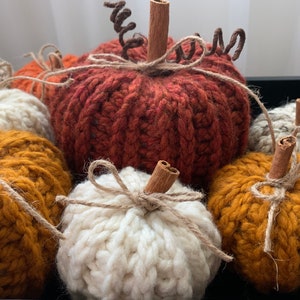 Farmhouse Crocheted Pumpkins, Rustic Home Decor, Autumn, Handmade Set of 3 image 9